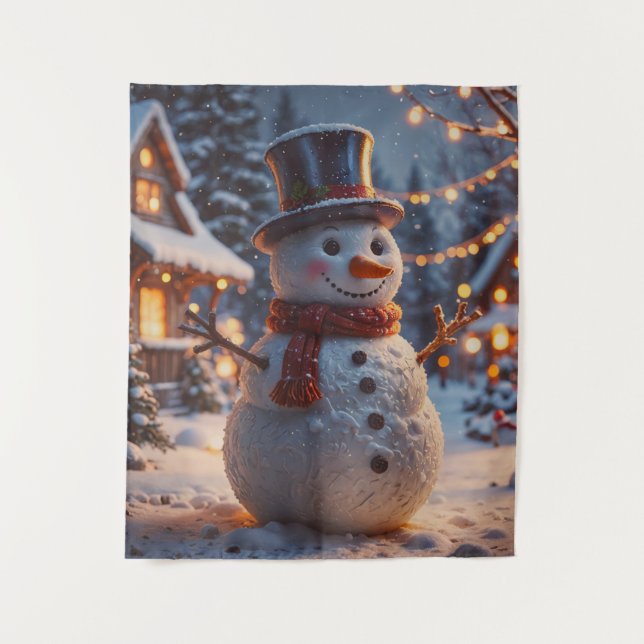Navidades Tapiz Snowman (Anverso)