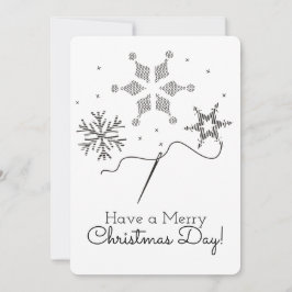 Navidades tarjeta bordado coser cruzado