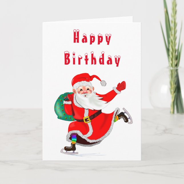 Navidades Tarjeta de cumpleaños Feliz Papá Noel co (Anverso)