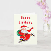 Navidades Tarjeta de cumpleaños Santa Claus con re