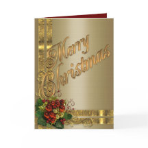 Navidades tarjeta de elegancia oro y rojo victoria