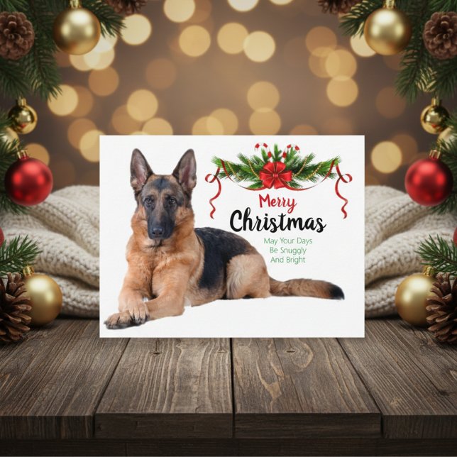Navidades Tarjeta de felicitación de pastor aleman (Christmas German Shepherd Greeting Card)