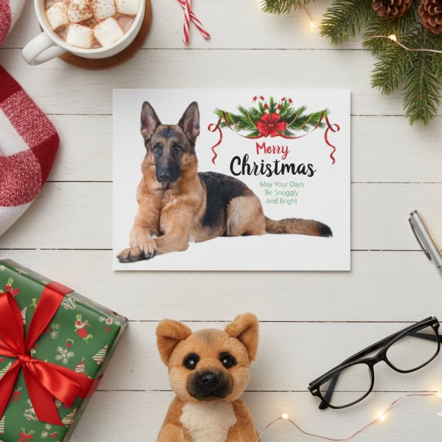 Navidades Tarjeta de felicitación de pastor aleman (Christmas German Shepherd Greeting Card)