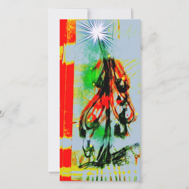 Navidades tarjeta de magnífico árbol de Navidad (Anverso)