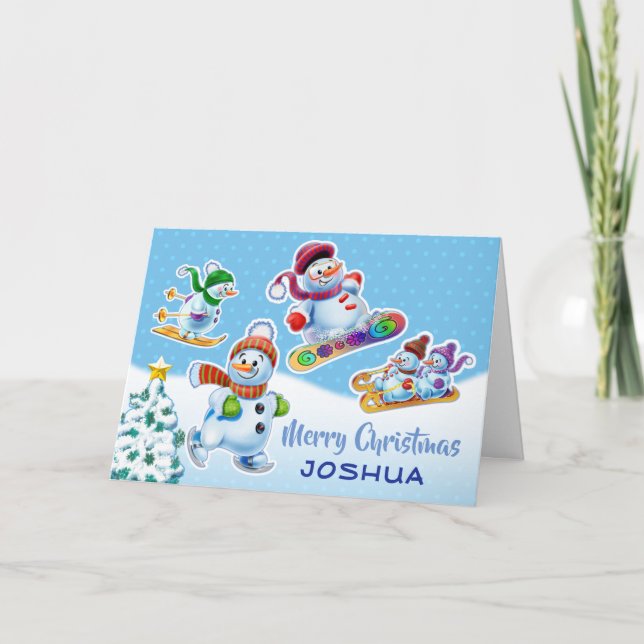 Navidades tarjeta de personalizado de los hombres  (Anverso)