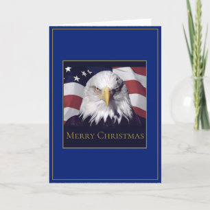 Navidades Tarjeta de saludo Bandera y Águila Estad