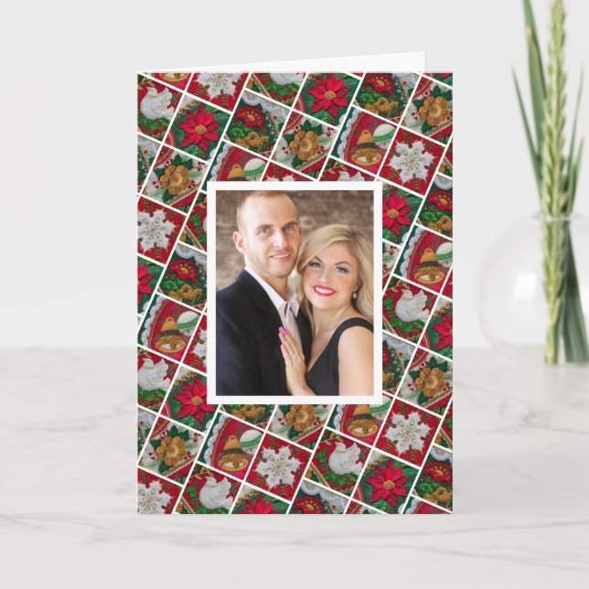 Navidades Tarjeta Personalizada Fotograma Texto y  (Anverso)