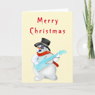 Navidades Tarjeta Snowman musical con guitarra