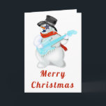 Navidades Tarjeta Snowman musical con guitarra<br><div class="desc">Snowman con guitarra - Feliz Navidad MIGNED pintura</div>