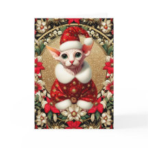 Navidades Tarjeta Sphynx Cat Santa