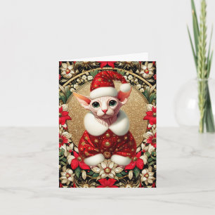 Navidades Tarjeta Sphynx Cat Santa