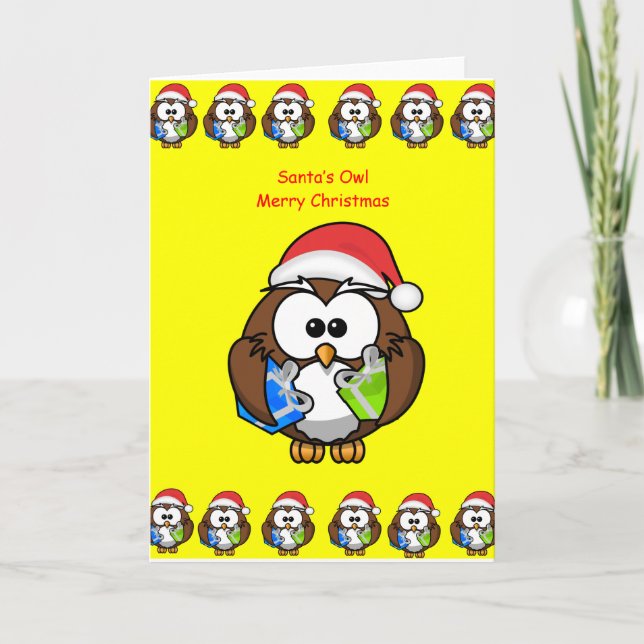 Navidades tarjetas de felicitación búho persona ni (Anverso)