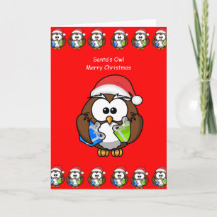 Navidades tarjetas de felicitación búho persona ni