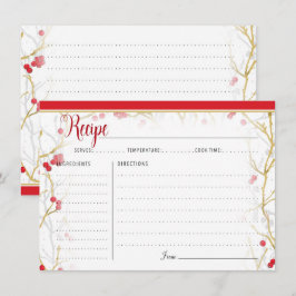 Navidades Tarjetas de Receta Snowy Winterberries