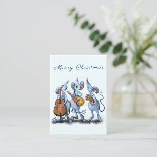 Navidades tarjetas Happy Musical Mouse Band Fun