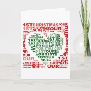 Navidades tarjetas Red Green Nuestro primer corazó