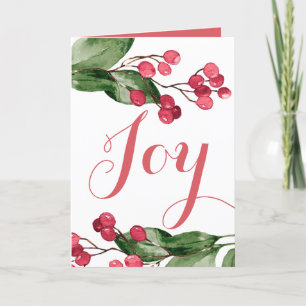 Navidades Tarjetas Watercolor Rojo y Verde Botánic