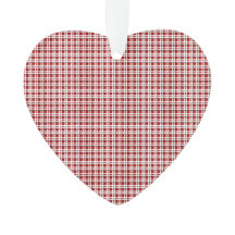 Navidades Tartán en ornamento acrílico rojo y blan