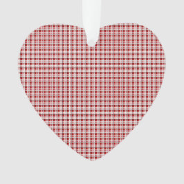 Navidades Tartán en ornamento acrílico rojo y blan