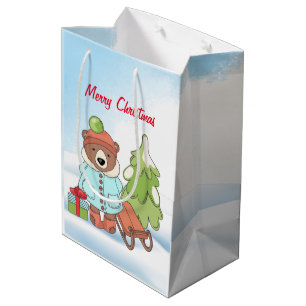 Navidades Teddy Bear Pareja con Bolsa de Regalo