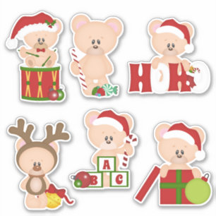 Navidades Teddy Bear Pegatinas 1