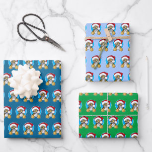 Navidades Tiger Cub Wraping Paper Set de 3 hojas