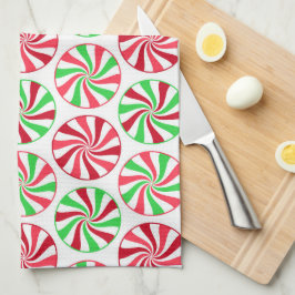 Navidades toalla de cocina de patrón de menta