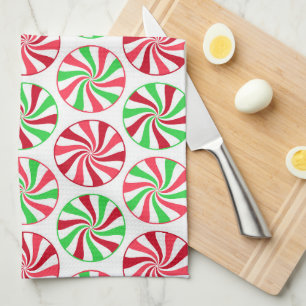 Navidades toalla de cocina de patrón de menta