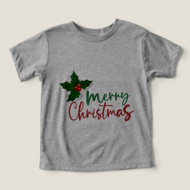 Navidades Toddlers Gray Shirt (Diseño delantero )