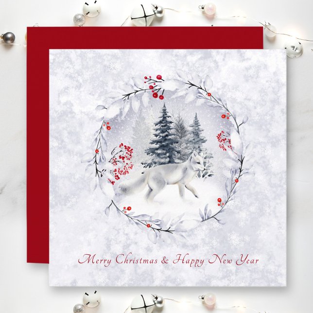 Navidades tradicionales y tarjeta cuadrada de año  (Traditional Christmas and New year Square card)