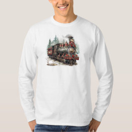 Navidades Tren camiseta de manga larga