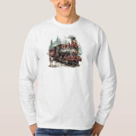 Navidades Tren camiseta de manga larga