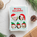 Navidades tripulan familia de cinco tarjetas de va<br><div class="desc">Envíe una tarjeta de vacaciones divertida y desenfadada este año que hace de sus fotos familiares el foco con gorras festivos de Santa y los elfos. Para que sus fotos encajen en el espacio que debe hacer clic en el botón azul "Personalizar It!", seleccione la foto que desea reemplazar y...</div>