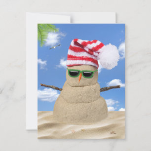 Navidades tropicales cantan la postal de Snowman