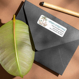 Navidades tropicales divertidos | Etiqueta de remi