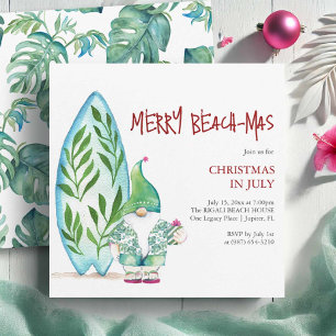 Navidades tropicales en invitaciones de julio