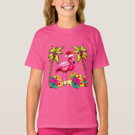 Navidades tropicales flamean camiseta para celebra