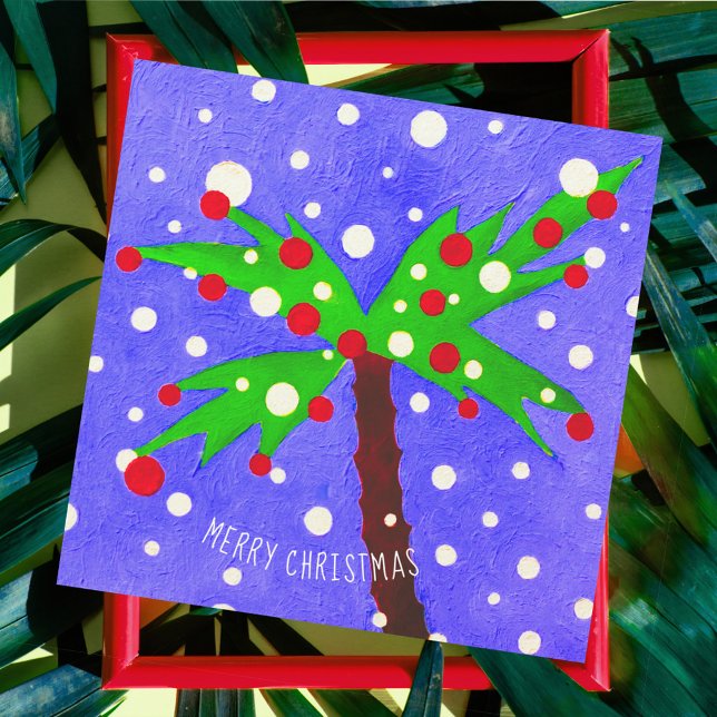 Navidades tropicales Palm Tree Merry Christmas Car (Subido por el creador)