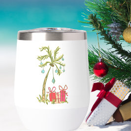 Navidades Tropicales Palm Tree Presenta Nombre Cos