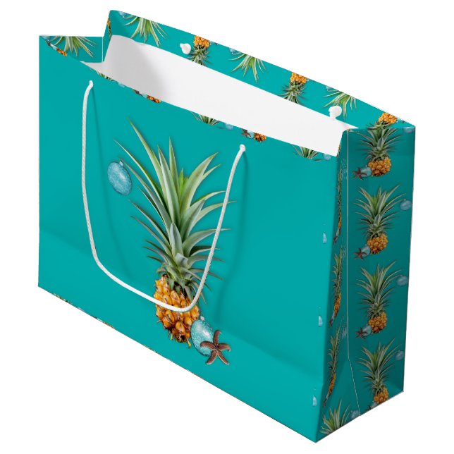 Navidades tropicales Pineapples Bolsa de Regalo Gr (Angulo Anverso)