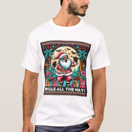 Navidades tropicales Santa Fun camiseta masculina