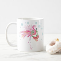 Navidades tropicales únicos tazas de flamenco rosa