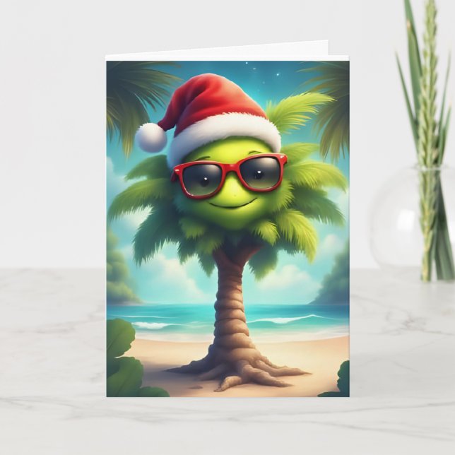 Navidades tropicales vitorean - Tarjeta de árbol d (Anverso)