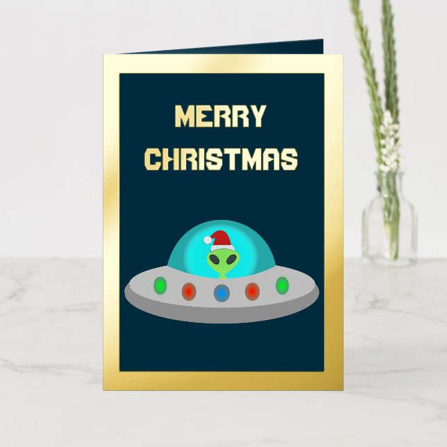 Navidades UFO Ho Ho Alien Personalizado de platill (Flor)