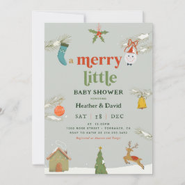 Navidades Un Pequeño Y Feliz Invitación De Baby Sh