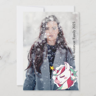 Navidades Unicorn añaden tu propia tarjeta de fest