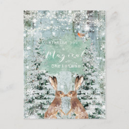 navidades vacaciones invierno robin hares postal