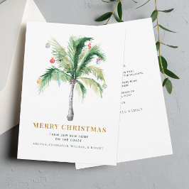Navidades Vacaciones Palm Tree Moving Invitación