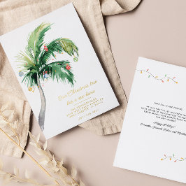 Navidades Vacaciones Palm Tree Moving Invitación