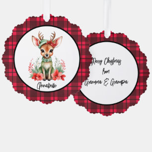 Navidades venados con tarjeta de ornamento de pape